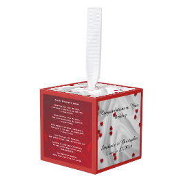 Adorno Cúbico Corazones rojos personalizados bendición de la