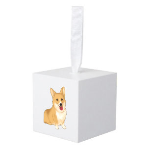 Adorno Cúbico Corgi sonriente