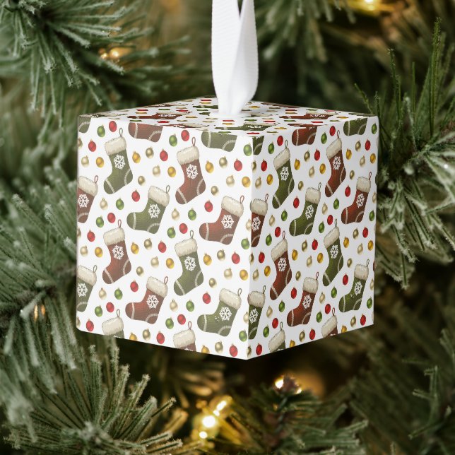 Adorno Cúbico Coronas de Navidad (Árbol)
