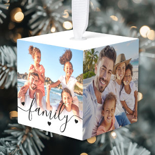 Adorno Cúbico Crea tu propia foto familiar de Navidad