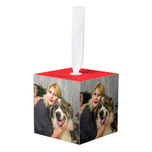 Adorno Cúbico Crea tu propio collage personalizado de 4 fotos