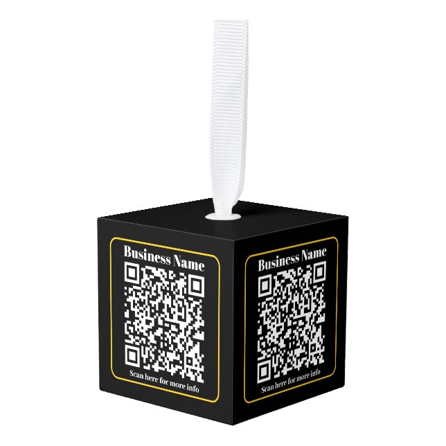 Adorno Cúbico Crear un código QR comercial digitalizable instant (Anverso en perspectiva)