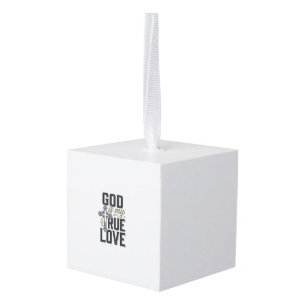 Adorno Cúbico Cruz Cristiana Dios Es Mi Verdadero Amor Vector