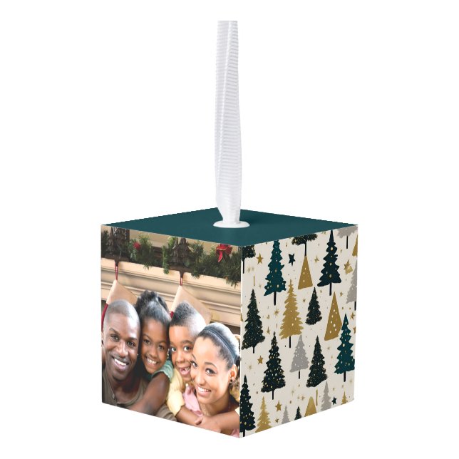 Adorno Cúbico Cubo de árbol de familia (Reverso en perspectiva)