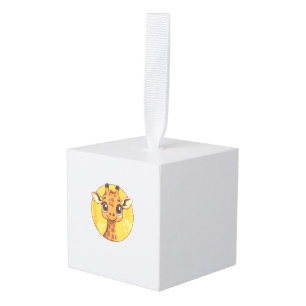 Adorno Cúbico Cuidadosa jirafa cara grande ojos animal amante