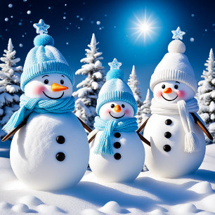 Adorno Cúbico Cute Family Keepsake Snowman