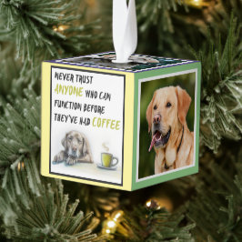 Adorno Cúbico Cute Labrador personalizado Cubo Ornament