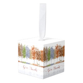 Adorno Cúbico Dales gracias árboles de Acción de Gracias y cierv