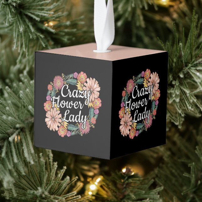Adorno Cúbico Dama de flor loca - Zinnia Gardener (Árbol)