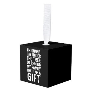 Adorno Cúbico Debajo De Los Regalos Familiares De Navidad De Árb