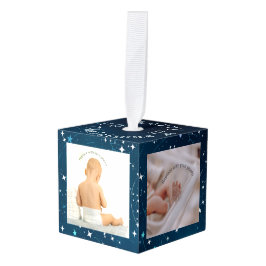 Adorno Cúbico Detalles del nacimiento del espacio exterior azul 