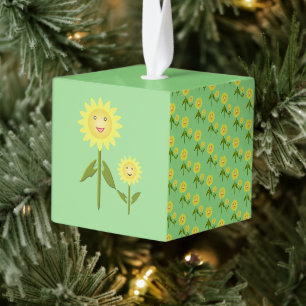 Adorno Cúbico Día de la Madre girasoles