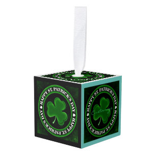 Adorno Cúbico Día del Shamrock verde St Patrick