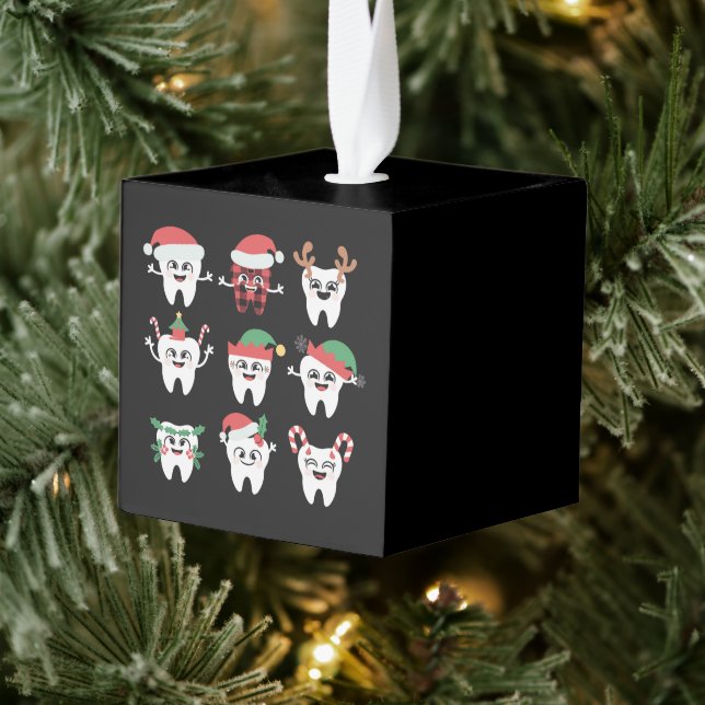 Adorno Cúbico Dientes Navidades dentales divertidos dientes cute (Árbol)
