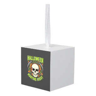Adorno Cúbico Diseño de vector de calavera de guadaña de noche d