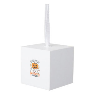 Adorno Cúbico Disfraz de Halloween espantoso Calabaza Diseño vec