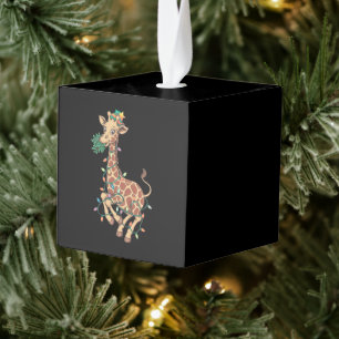 Adorno Cúbico Divertido árbol de Navidad Giraffe Lover Regalo Lo