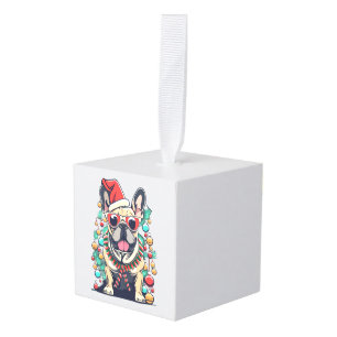 Adorno Cúbico Divertidos Navidades de árboles de perros Bulldog 