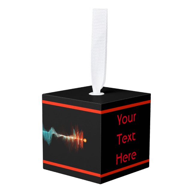 Adorno Cúbico Dualidad de onda de partículas (Anverso en perspectiva)