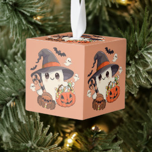 Adorno Cúbico Dulce Fantasma de Halloween al Estilo Kawaii