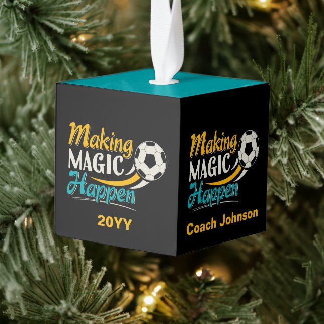 Adorno Cúbico El fútbol hace que la magia suceda (Árbol)