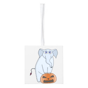 Adorno Cúbico Elefante de calabaza