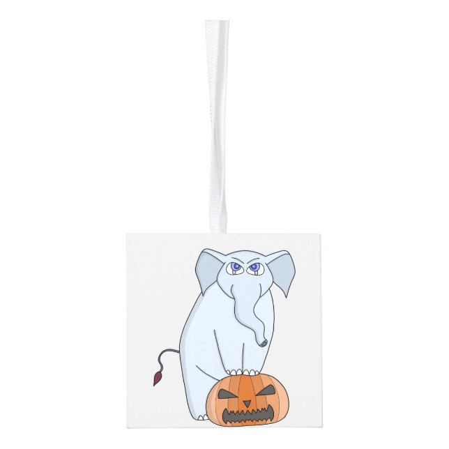 Adorno Cúbico Elefante de calabaza (Izquierda)