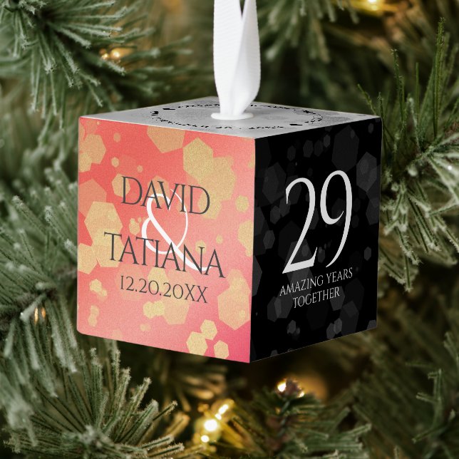 Adorno Cúbico Elegante 2º Aniversario del Boda de Garnet (Árbol)