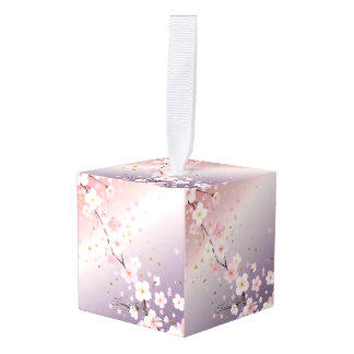 Adorno Cúbico Elegante florecimiento de cerezo