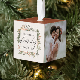 Adorno Cúbico Elegante Terracotta Boho Floral Family