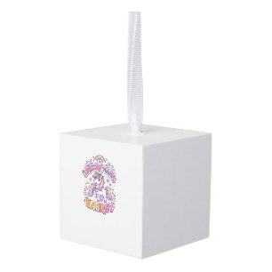 Adorno Cúbico Energía de Mamá Unicornio Diseño Colorido Zazzle_1