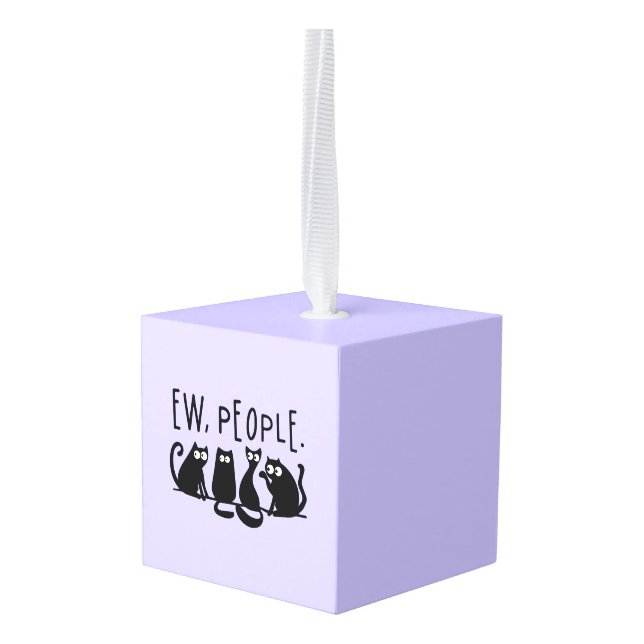 Adorno Cúbico Ew People Funny Meowy Gatos Negros (Reverso en perspectiva)