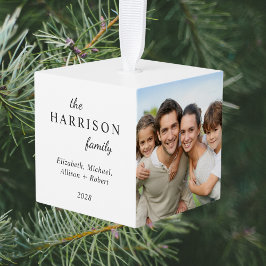 Adorno Cúbico Familia 3 Navidades de fotografía