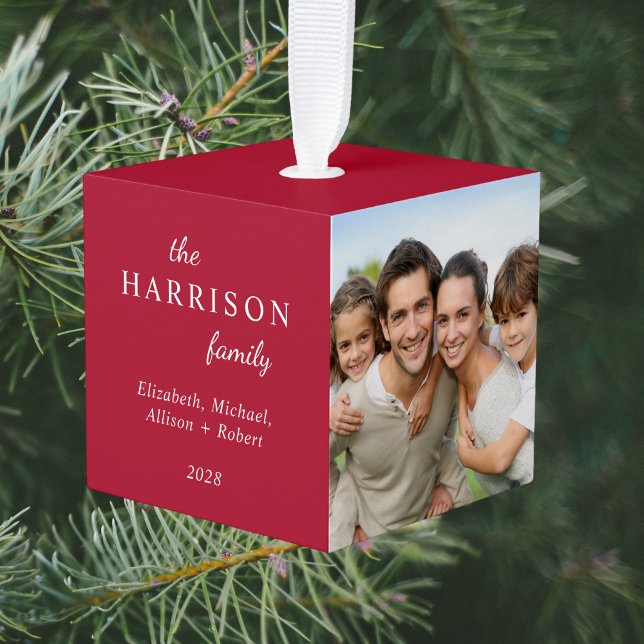 Adorno Cúbico Familia 3 Navidades rojos fotográficos (Subido por el creador)