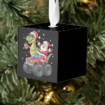 Adorno Cúbico Familia navidad coincidiendo con dinosaurio de San<br><div class="desc">Familia navidad coincide con niños de los dinosaurios de Santa Camión</div>