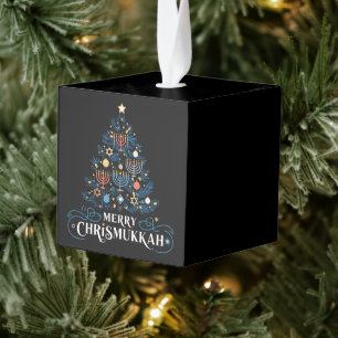Adorno Cúbico Feliz Chrismukkah Fiesta Judía Hanukkah