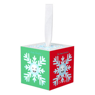 Adorno Cúbico Feliz Emoticon de Snowflake Thunder_Cove