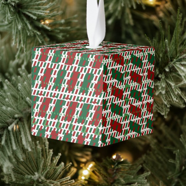Adorno Cúbico Feliz Navidad Elegante y Personalizar moderno (Árbol)