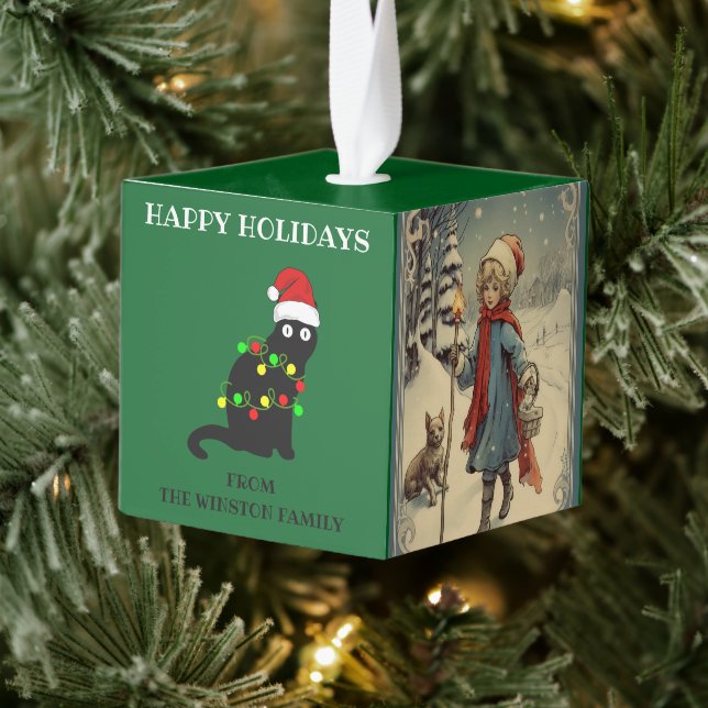 Adorno Cúbico Festividades Felices Personalizadas (Árbol)
