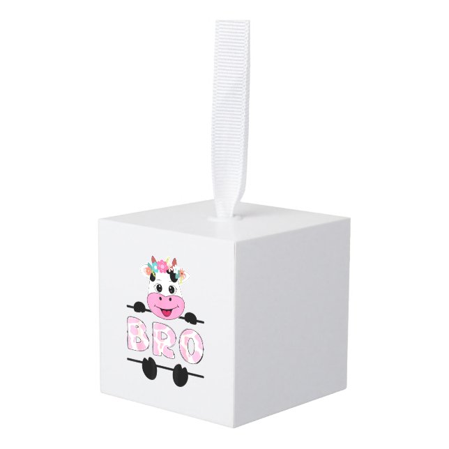 Adorno Cúbico Fiesta De La Familia Hermano De Vaca Chica De Cump (Anverso en perspectiva)