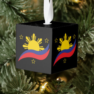 Adorno Cúbico Filipinas Filipino Pinoy Bandera
