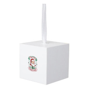 Adorno Cúbico Fino viejo Santa Claus de Navidad árboles copos de