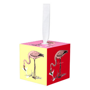 Adorno Cúbico Flamingo Beber Martini Thunder_Cove