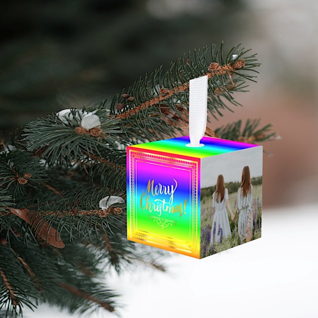 Adorno Cúbico Foto de Navidades de la familia Rainbow 2021 (Subido por el creador)