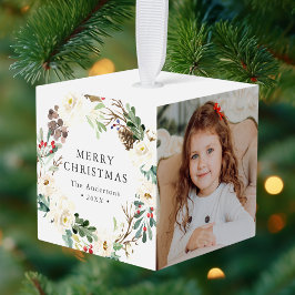 Adorno Cúbico Foto de Wreath floral de invierno