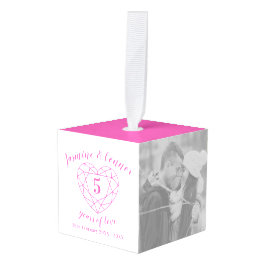 Adorno Cúbico Foto del quinto aniversario del Boda, tumalina ros