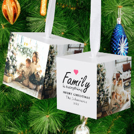 Adorno Cúbico Foto moderna de Feliz Navidad, la familia lo es to