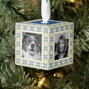 Adorno Cúbico Fotografía de mosaicos portugueses para Navidades