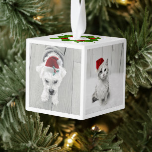 Adorno Cúbico Fotos de Mascotas familiares Navidades diversión d