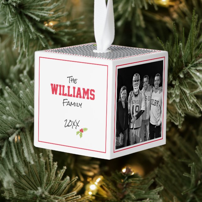 Adorno Cúbico Fotos familiares nombre año de los Navidades de lo (Árbol)